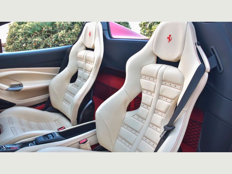 Side profile of a Ferrari F8 Spider available for hire
