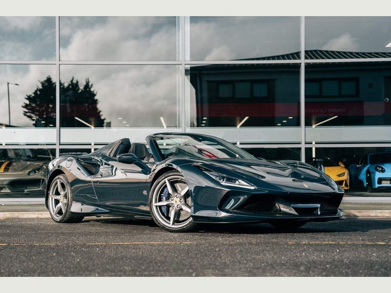 Front view of a red Ferrari F8 Spider