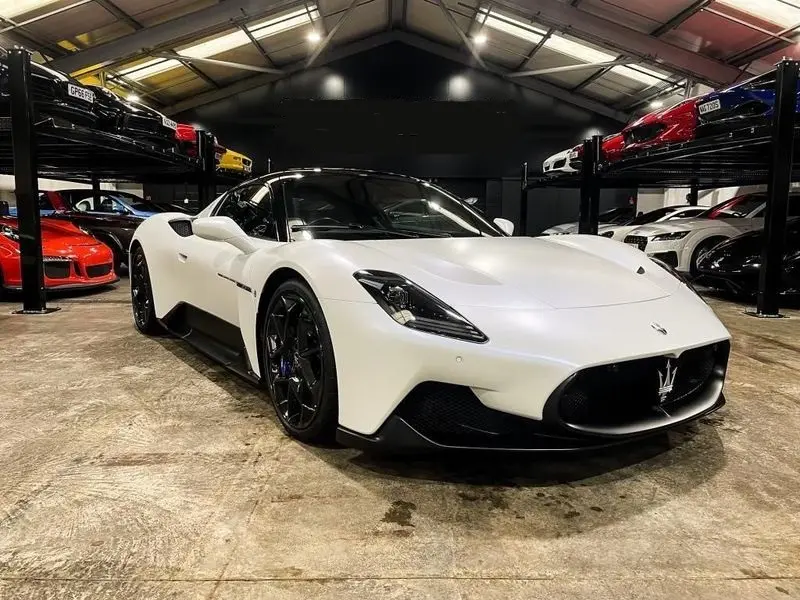 Rear view of the Maserati MC20, a stunning car to hire.
