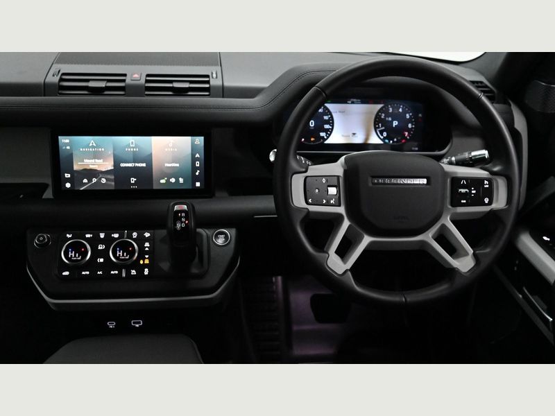 Close-up of the Land Rover Defender 90 front